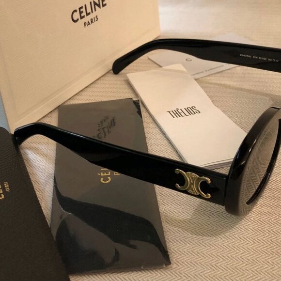 Celine CL40194 Triomphe Oval Women's Sunglasses Travel Authentic + Original Box - Picture 8 of 9